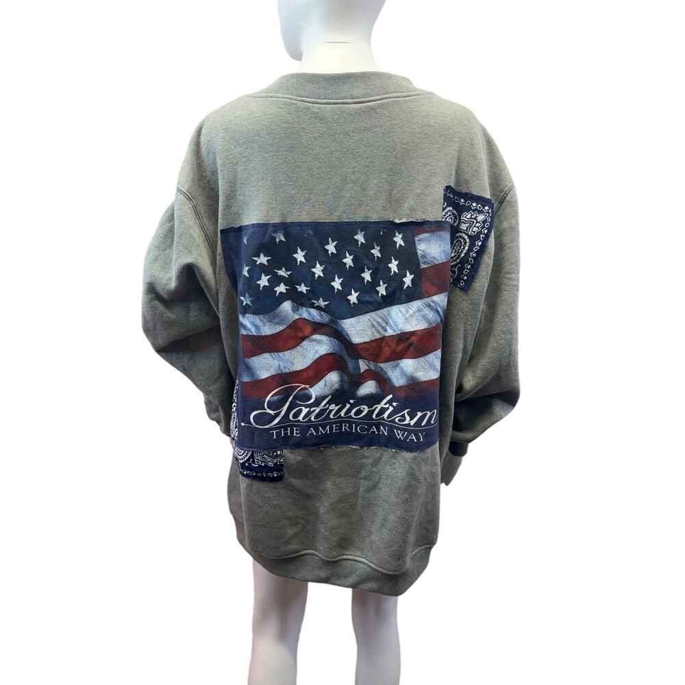 Vintage USA gray jacket homemade one of a kind 4th of july size XL